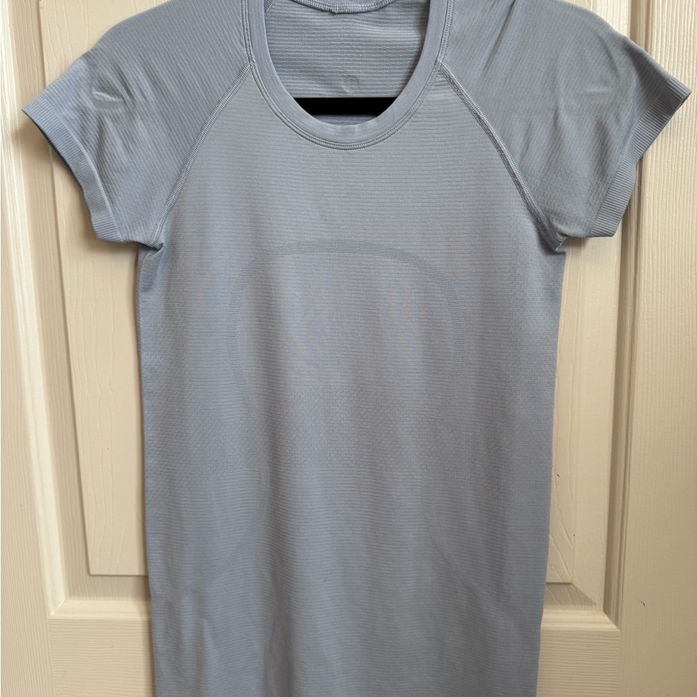 Light Blue Lululemon Swiftly Tech Short Sleeve Athletic Top